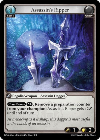 Assassin's Ripper (DOA Alter) #020 Common (Lightly Played) Dawn of Ashes Alter Edition Grand Archive TCG: 2023