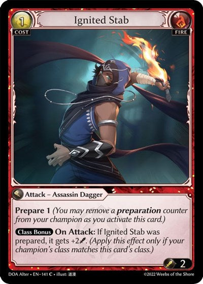 Ignited Stab (DOA Alter) #141 Common (Lightly Played) Dawn of Ashes Alter Edition Grand Archive TCG: 2023