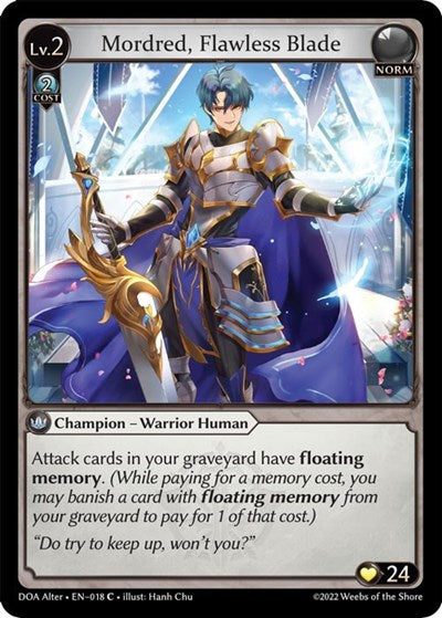 Mordred, Flawless Blade (DOA Alter) #018 Common (Lightly Played) Dawn of Ashes Alter Edition Grand Archive TCG: 2023