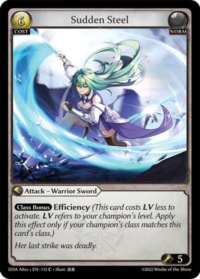 Sudden Steel (DOA Alter) #112 Common (Lightly Played) Dawn of Ashes Alter Edition Grand Archive TCG: 2023