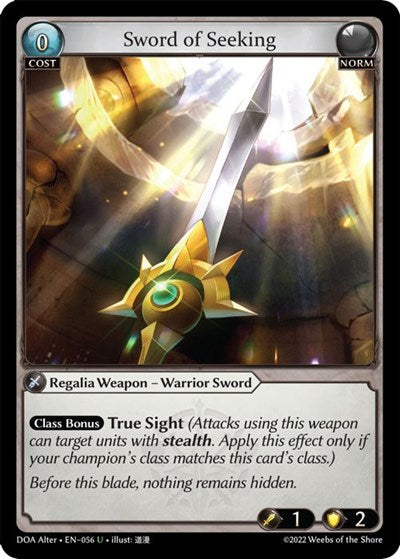 Sword of Seeking (DOA Alter) #056 Uncommon (Lightly Played) Dawn of Ashes Alter Edition Grand Archive TCG: 2023