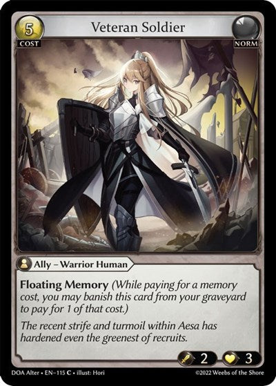 Veteran Soldier (DOA Alter) #115 Common (Lightly Played) Dawn of Ashes Alter Edition Grand Archive TCG: 2023