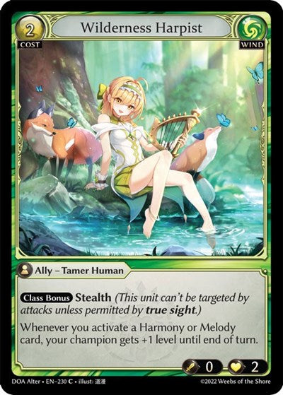 Wilderness Harpist (DOA Alter) #230 Common (Lightly Played) Dawn of Ashes Alter Edition Grand Archive TCG: 2023
