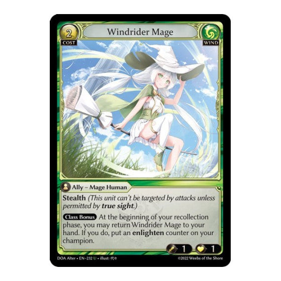 Windrider Mage (DOA Alter) #232 Uncommon (Lightly Played) Dawn of Ashes Alter Edition Grand Archive TCG: 2023