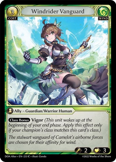 Windrider Vanguard (DOA Alter) #233 Common (Lightly Played) Dawn of Ashes Alter Edition Grand Archive TCG: 2023