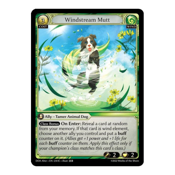 Windstream Mutt (DOA Alter) #234 Common (Lightly Played) Dawn of Ashes Alter Edition Grand Archive TCG: 2023