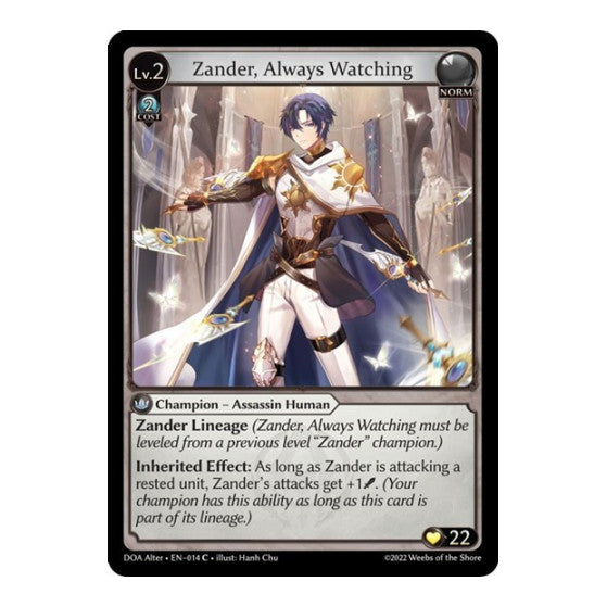 Zander, Always Watching (DOA Alter) #014 Common Dawn of Ashes Alter Edition Grand Archive TCG: 2023