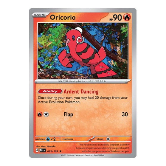 Oricorio (PAL) #033/193 Rare SV02: Paldea Evolved Pokemon: 2023
