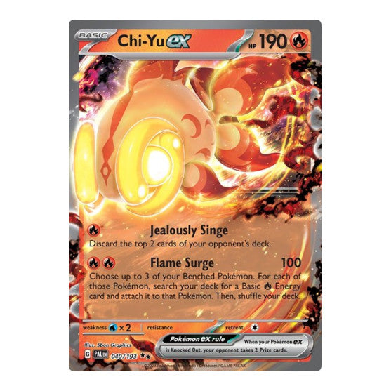 Chi Yu ex 040 193 (PAL) #040/193 Double Rare (Holofoil Near Mint) SV02: Paldea Evolved Pokemon: 2023
