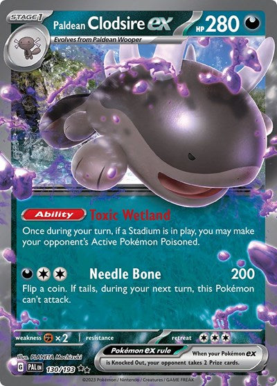 Paldean Clodsire ex (PAL) #130/193 Double Rare (Holofoil Near Mint) SV02: Paldea Evolved Pokemon: 2023