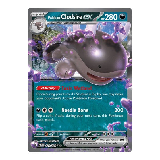 Paldean Clodsire ex (PAL) #130/193 Double Rare (Holofoil Near Mint) SV02: Paldea Evolved Pokemon: 2023