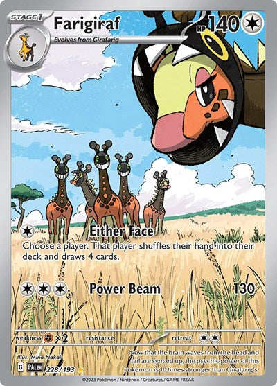 Farigiraf 228 193 (PAL) #228/193 Illustration Rare (Holofoil Near Mint) SV02: Paldea Evolved Pokemon: 2023
