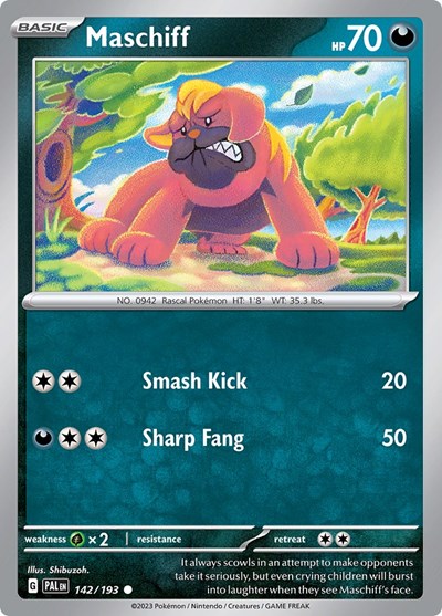 Maschiff 142 193 (PAL) #142/193 Common (Near Mint) SV02: Paldea Evolved Pokemon: 2023