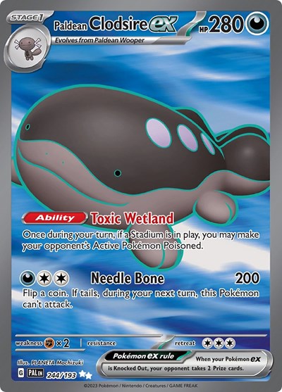 Paldean Clodsire ex 244 193 (PAL) #244/193 Ultra Rare (Holofoil Near Mint) SV02: Paldea Evolved Pokemon: 2023