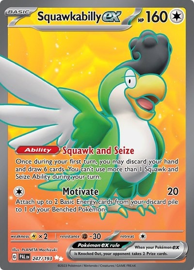 Squawkabilly ex 247 193 (PAL) #247/193 Ultra Rare (Holofoil Near Mint) SV02: Paldea Evolved Pokemon: 2023