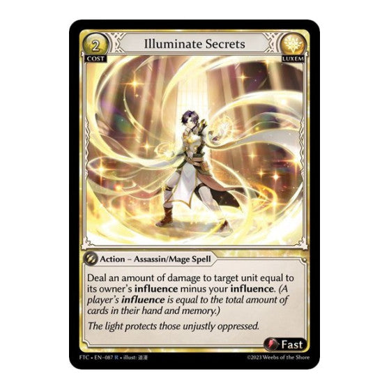 Illuminate Secrets (FTC) #087 Rare (Lightly Played) Fractured Crown Grand Archive TCG: 2023