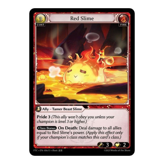 Red Slime (FTC) #056 Uncommon (Lightly Played) Fractured Crown Grand Archive TCG: 2023