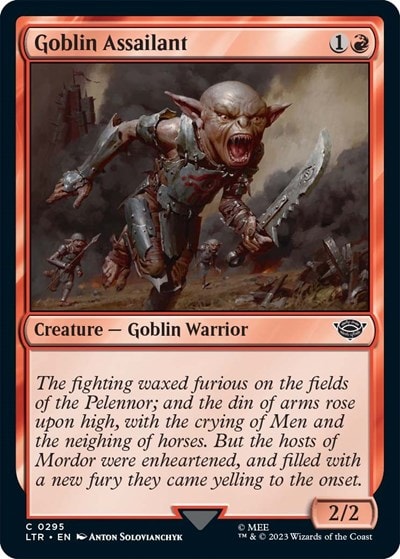 Goblin Assailant (LTR) #295 Common (Lightly Played) Universes Beyond: The Lord of the Rings: Tales of Middle-earth Magic: The Gathering: 2023