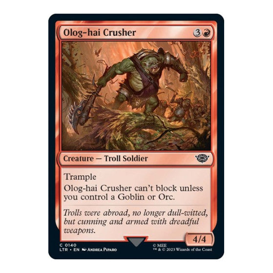 Olog-Hai Crusher (LTR) #140 Common Universes Beyond: The Lord of the Rings: Tales of Middle-earth Magic: The Gathering: 2023