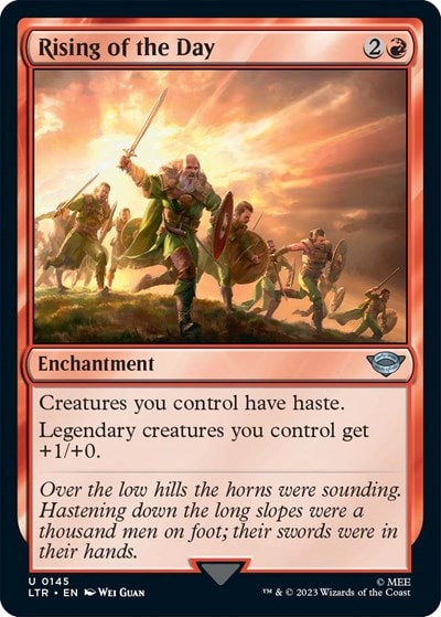 Rising of the Day (LTR) #145 Uncommon (Lightly Played) Universes Beyond: The Lord of the Rings: Tales of Middle-earth Magic: The Gathering: 2023