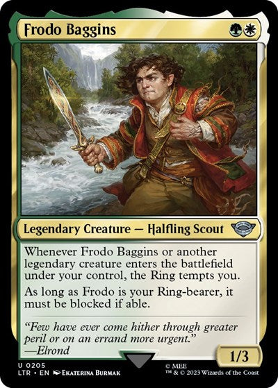 2023 Magic: Universes Beyond: The Lord of the Rings: Tales of Middle-earth (LTR) - Frodo Baggins (#205, Uncommon) (Lightly Played)