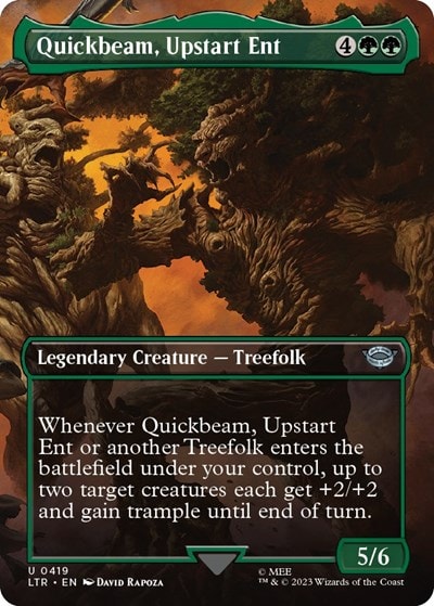 Quickbeam Upstart Ent Borderless (LTR) #419 Uncommon (Lightly Played) Universes Beyond: The Lord of the Rings: Tales of Middle-earth Magic: The Gathering: 2023