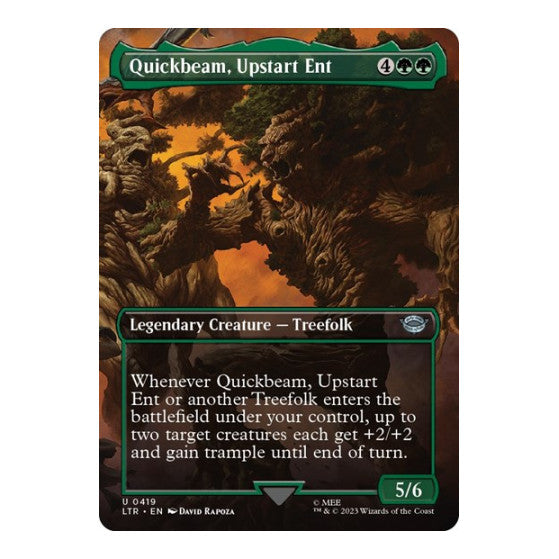 Quickbeam, Upstart Ent (Borderless) (LTR) #419 Uncommon Universes Beyond: The Lord of the Rings: Tales of Middle-earth Magic: The Gathering: 2023