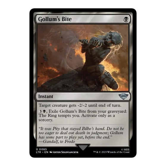 Gollums Bite (LTR) #85 Uncommon Universes Beyond: The Lord of the Rings: Tales of Middle-earth Magic: The Gathering: 2023
