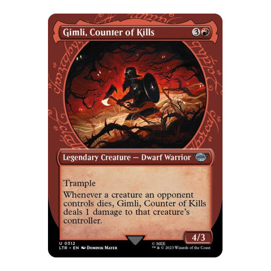 Gimli, Counter of Kills (Showcase) (LTR) #312 Uncommon (Lightly Played) Universes Beyond: The Lord of the Rings: Tales of Middle-earth Magic: The Gathering: 2023