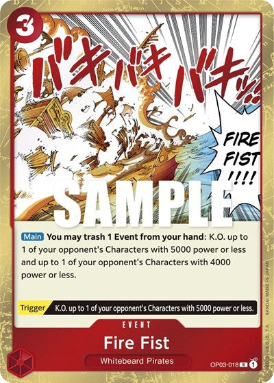 Fire Fist (OP03) #OP03-018 Rare (Foil Near Mint) Pillars of Strength One Piece Card Game: 2023