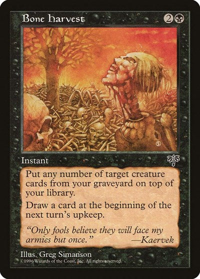 Bone Harvest (MIR) #108 Common (Moderately Played) Mirage Magic: The Gathering: 1996