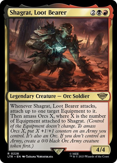 Shagrat Loot Bearer (LTR) #228 Rare (Near Mint) Universes Beyond: The Lord of the Rings: Tales of Middle-earth Magic: The Gathering: 2023