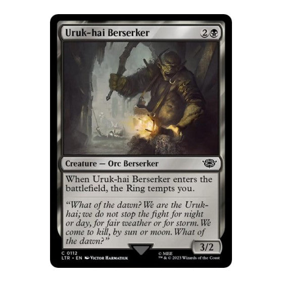 Uruk hai Berserker (LTR) #112 Common Universes Beyond: The Lord of the Rings: Tales of Middle-earth Magic: The Gathering: 2023