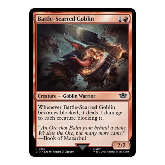 Battle Scarred Goblin (LTR) #115 Common Universes Beyond: The Lord of the Rings: Tales of Middle-earth Magic: The Gathering: 2023