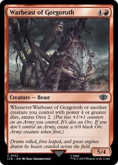 Warbeast of Gorgoroth (LTR) #152 Common (Lightly Played) Universes Beyond: The Lord of the Rings: Tales of Middle-earth Magic: The Gathering: 2023
