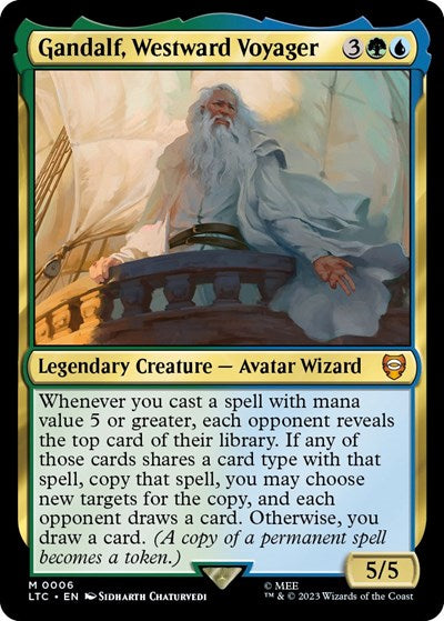 Gandalf Westward Voyager (LTC) #6 Mythic Rare (Near Mint) Commander: The Lord of the Rings: Tales of Middle-earth Magic: The Gathering: 2023