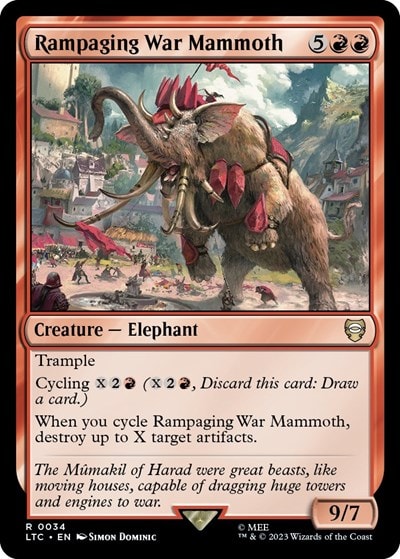 Rampaging War Mammoth (LTC) #34 Rare (Lightly Played) Commander: The Lord of the Rings: Tales of Middle-earth Magic: The Gathering: 2023