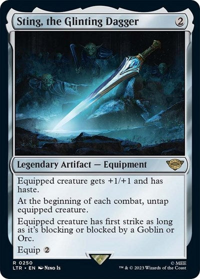 Sting the Glinting Dagger (LTR) #250 Rare (Near Mint) Universes Beyond: The Lord of the Rings: Tales of Middle-earth Magic: The Gathering: 2023