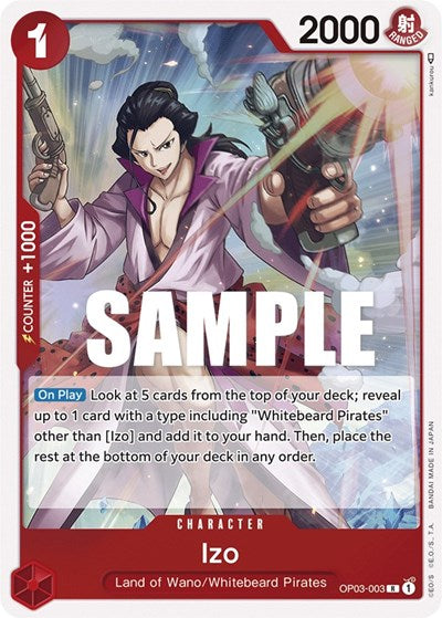 Izo (OP03) #OP03-003 Rare (Foil Near Mint) Pillars of Strength One Piece Card Game: 2023