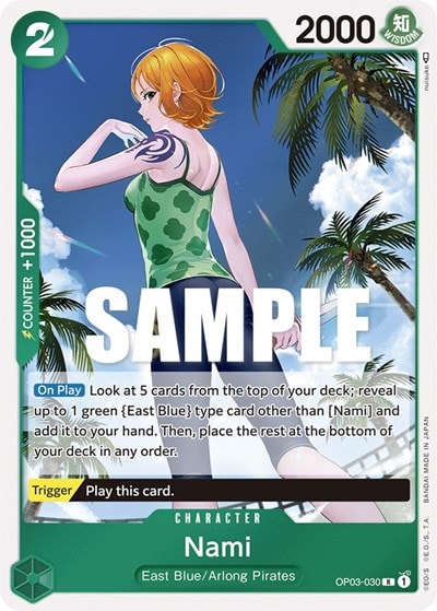 Nami (030) (OP03) #OP03-030 Rare (Foil Lightly Played) Pillars of Strength One Piece Card Game: 2023