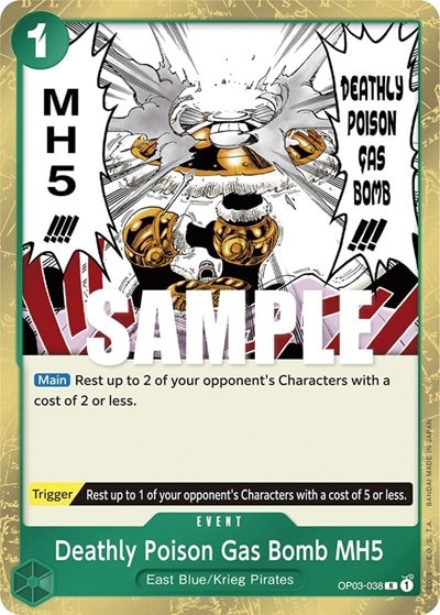 Deathly Poison Gas Bomb MH5 (OP03) #OP03-038 Rare (Foil Lightly Played) Pillars of Strength One Piece Card Game: 2023