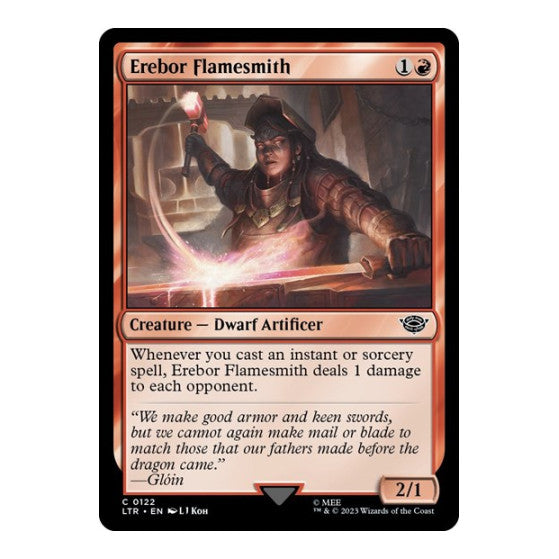 Erebor Flamesmith (LTR) #122 Common (Lightly Played) Universes Beyond: The Lord of the Rings: Tales of Middle-earth Magic: The Gathering: 2023