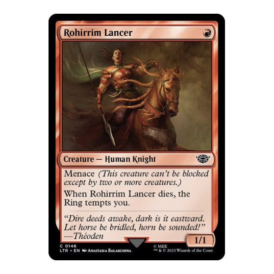 Rohirrim Lancer (LTR) #146 Common (Lightly Played) Universes Beyond: The Lord of the Rings: Tales of Middle-earth Magic: The Gathering: 2023