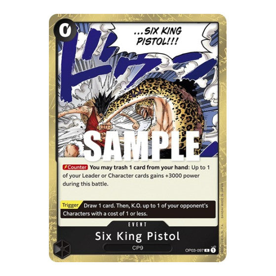 Six King Pistol (OP03) #OP03-097 Rare (Foil Lightly Played) Pillars of Strength One Piece Card Game: 2023