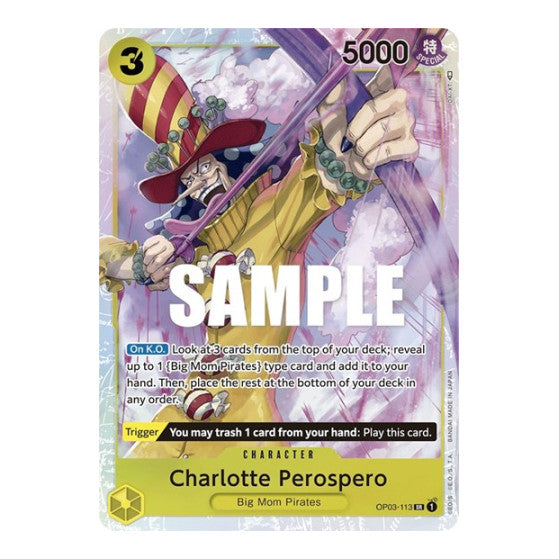 Charlotte Perospero (OP03) #OP03-113 Super Rare (Foil Near Mint) Pillars of Strength One Piece Card Game: 2023