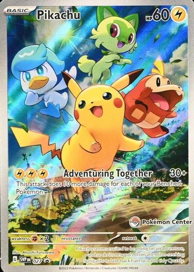Pikachu - 027 (Pokemon Center Exclusive) (SVP) #027 Promo (Holofoil Near Mint) SV: Scarlet & Violet Promo Cards Pokemon: 2023