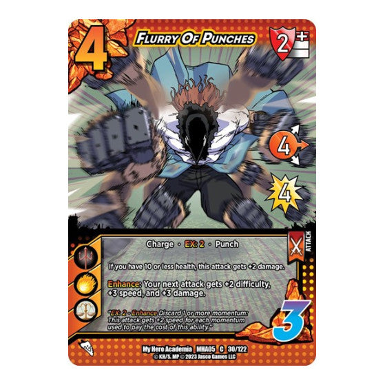 Flurry Of Punches (MHA5) #30/122 Common (Lightly Played) UniVersus: My Hero Academia: Undaunted Raid UniVersus: 2023
