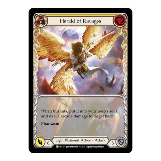 Herald of Ravages (Extended Art) (Yellow) - LGS154 (PR) #LGS154 Promo (Rainbow Foil Near Mint) Flesh and Blood: Promo Cards Flesh and Blood TCG: 2019