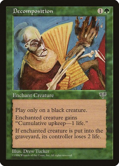 Decomposition (MIR) #212 Uncommon (Moderately Played) Mirage Magic: The Gathering: 1996