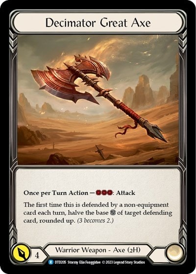 Decimator Great Axe (DTD) #DTD205 Rare (Cold Foil Lightly Played) Dusk till Dawn Flesh and Blood TCG: 2023